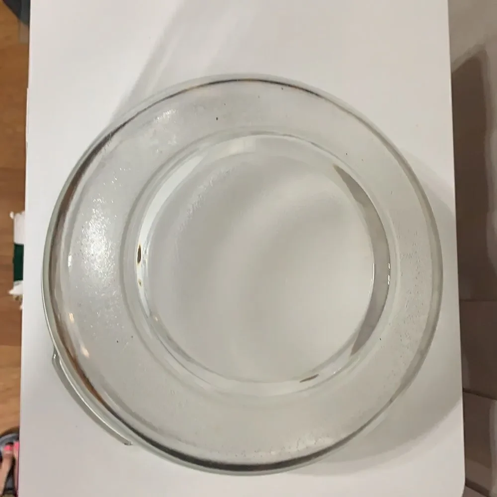 Bowl 1 Gallon Heavy Durable Vintage Clear Glass 2 Handle Pour Spout Mixing Bowl